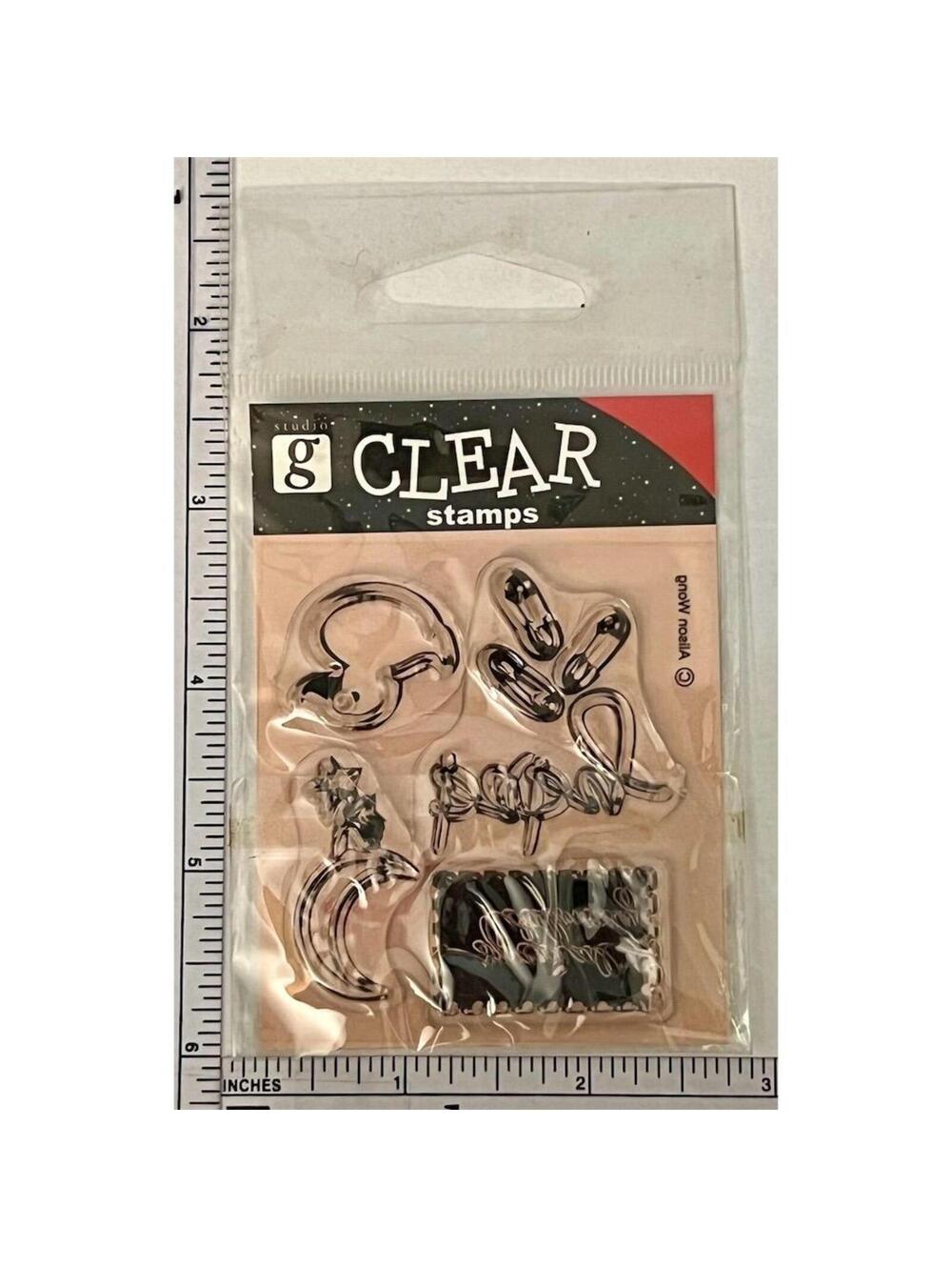 Studio G Clear Stamps Moon Stars Dream Script Celestial Scrapbooking Set